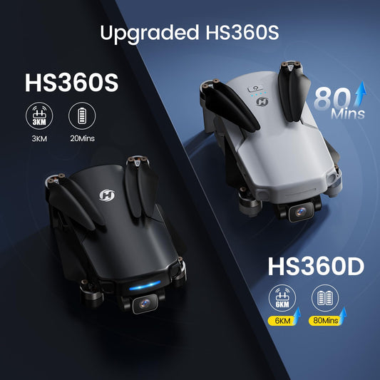 Holy Stone HS360D enables up to 80 minutes of flight time for extended shoots.