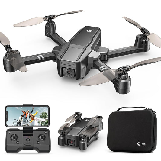 Holy Stone HS440 folded drone shows a compact travel design.