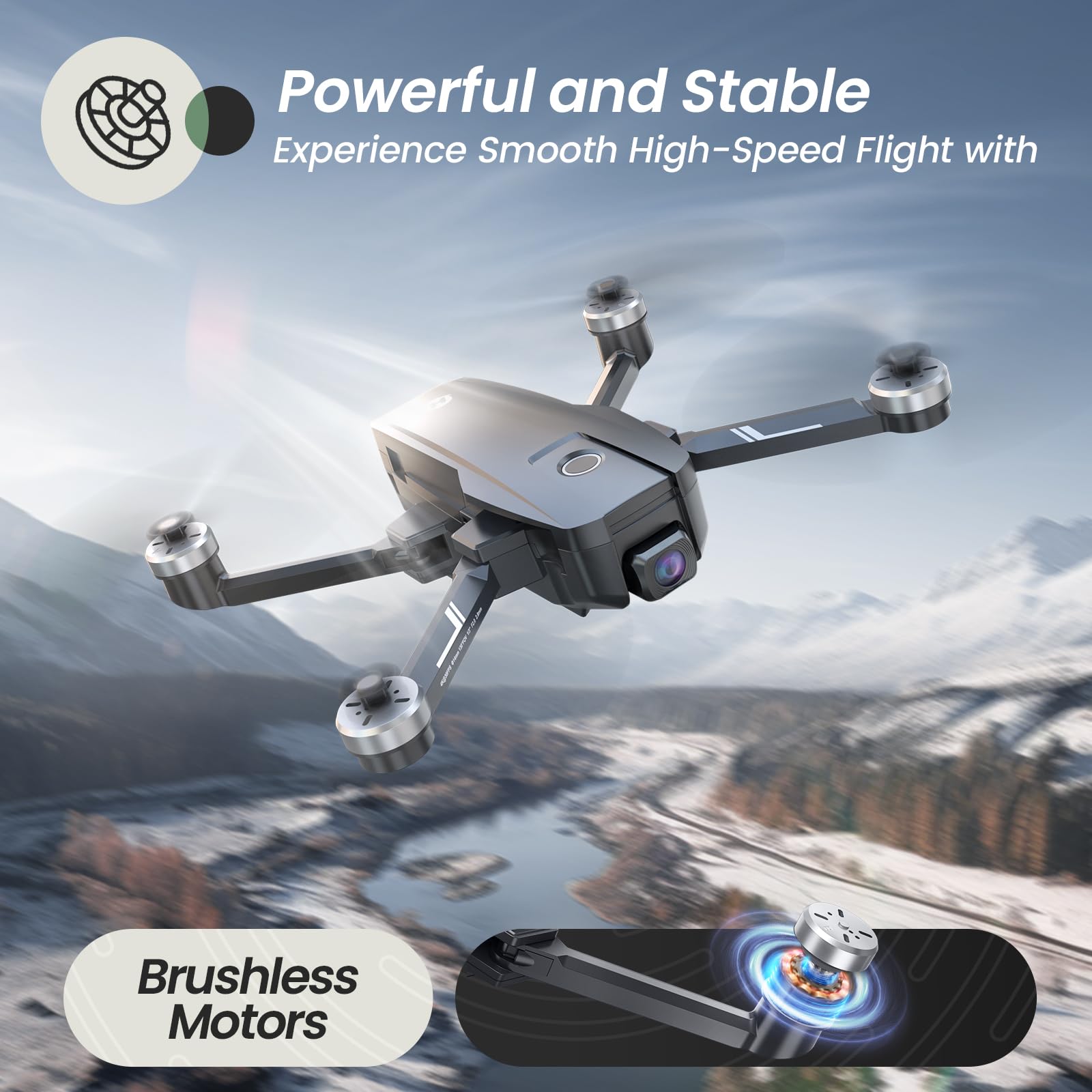 Holy Stone HS720E 5GHz FPV transmission provides low-latency real-time viewing.