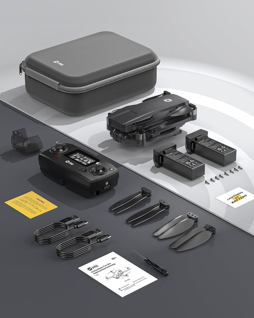 Holy Stone HS720G 120° wide-angle camera captures broad landscapes.