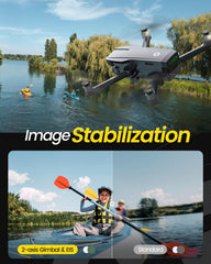 Holy Stone HS720G 2-axis gimbal delivers smooth footage in wind.