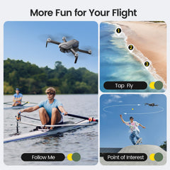 Holy Stone HS720S total flight time up to 42 minutes with two batteries.