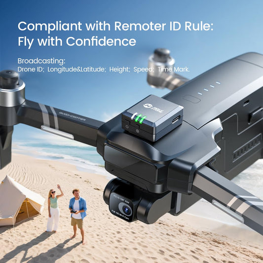 Holy Stone Remote ID module attached to a drone for safe operation.