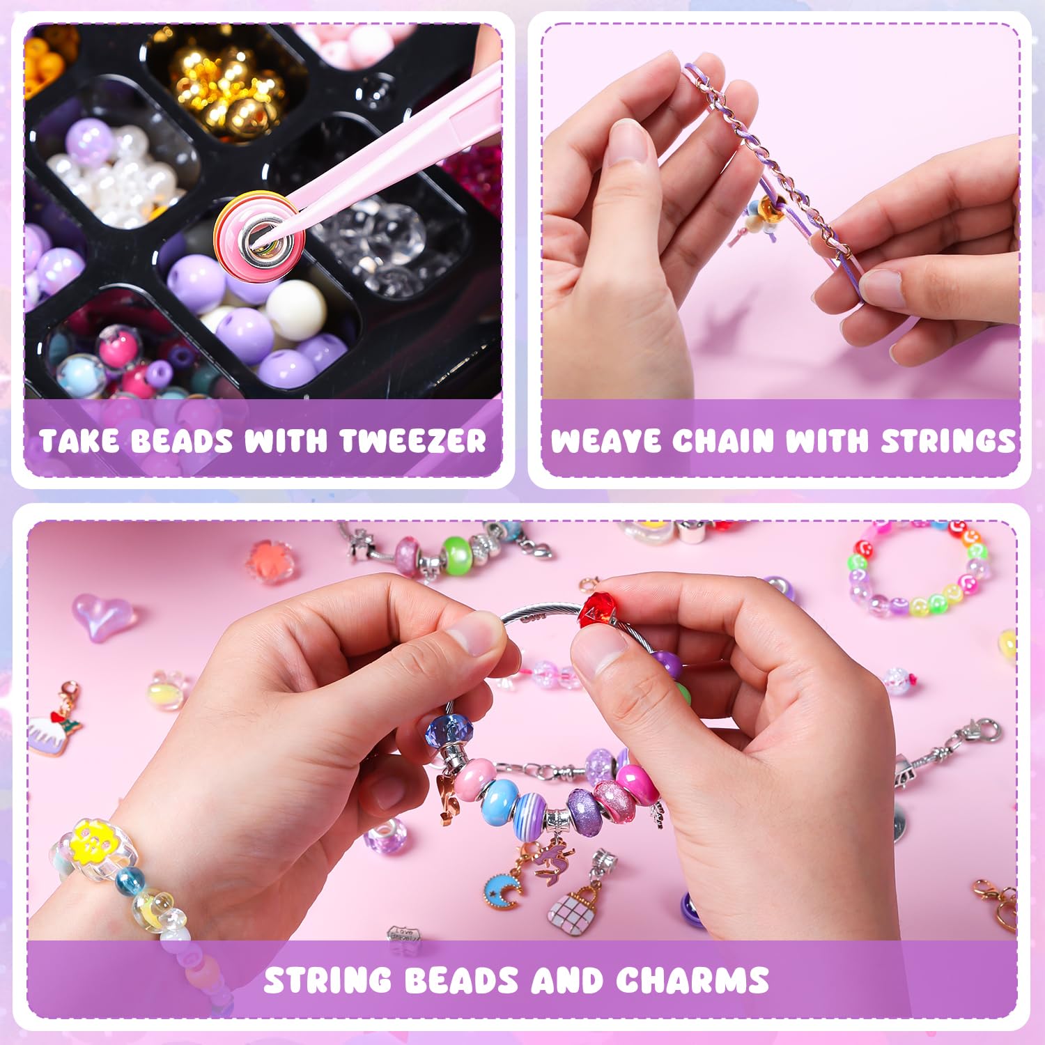 HOLYFUN 2000+ beads and nail set offering countless jewelry and dress-up options.