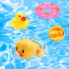 HOLYFUN bath duck toy racing slide action invites kids to race ducks in water