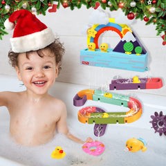 HOLYFUN bath duck toy with strong suction cups for easy setup on tiles or tub walls