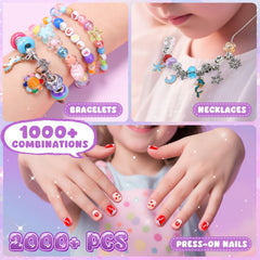 HOLYFUN bracelet-making kit contents variety with colorful beads for DIY jewelry.