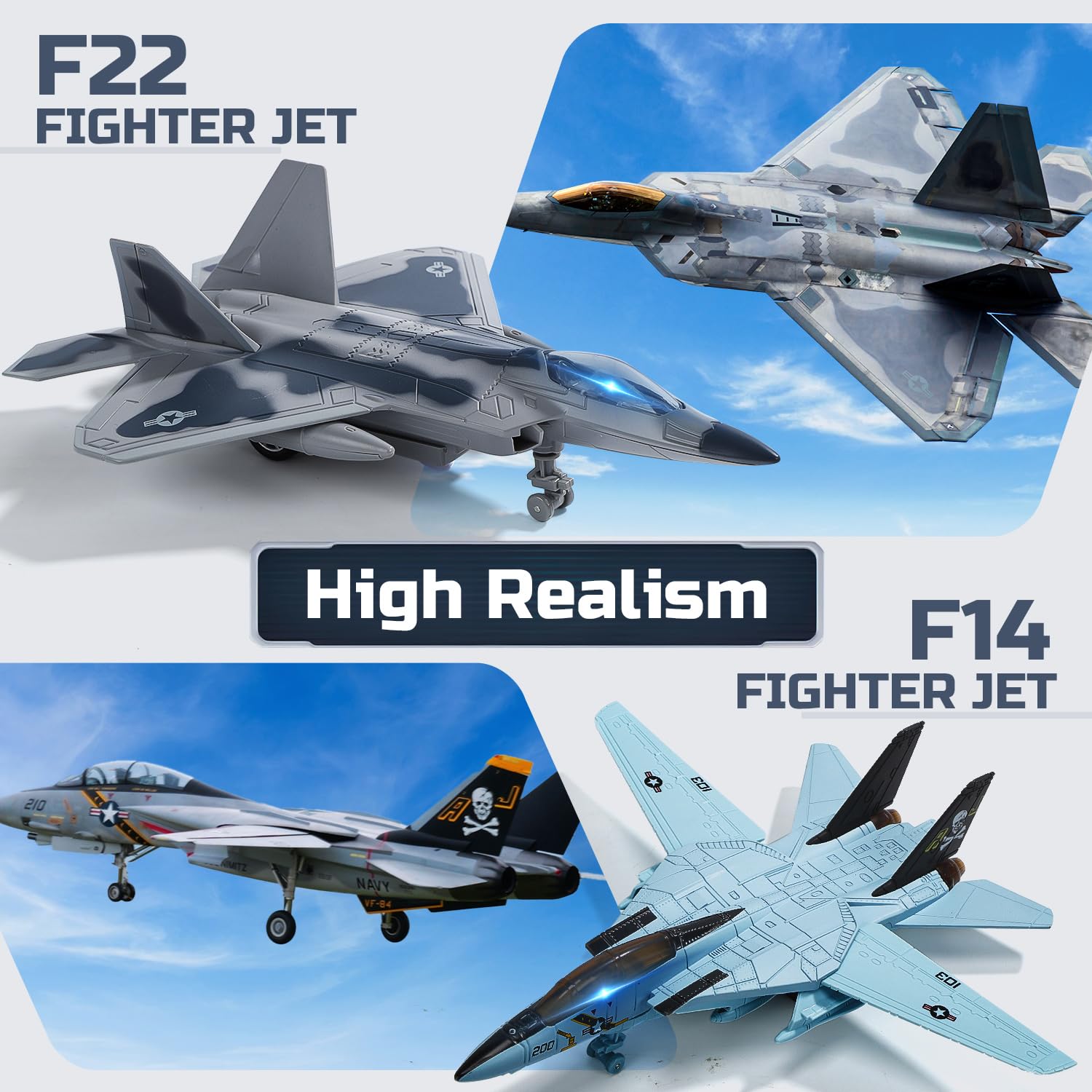 HOLYFUN F14 retractable wings highlight versatile play and imaginative missions.