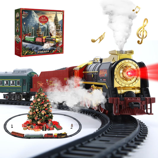 HOLYFUN electric train with smoke and lights for immersive play experiences.