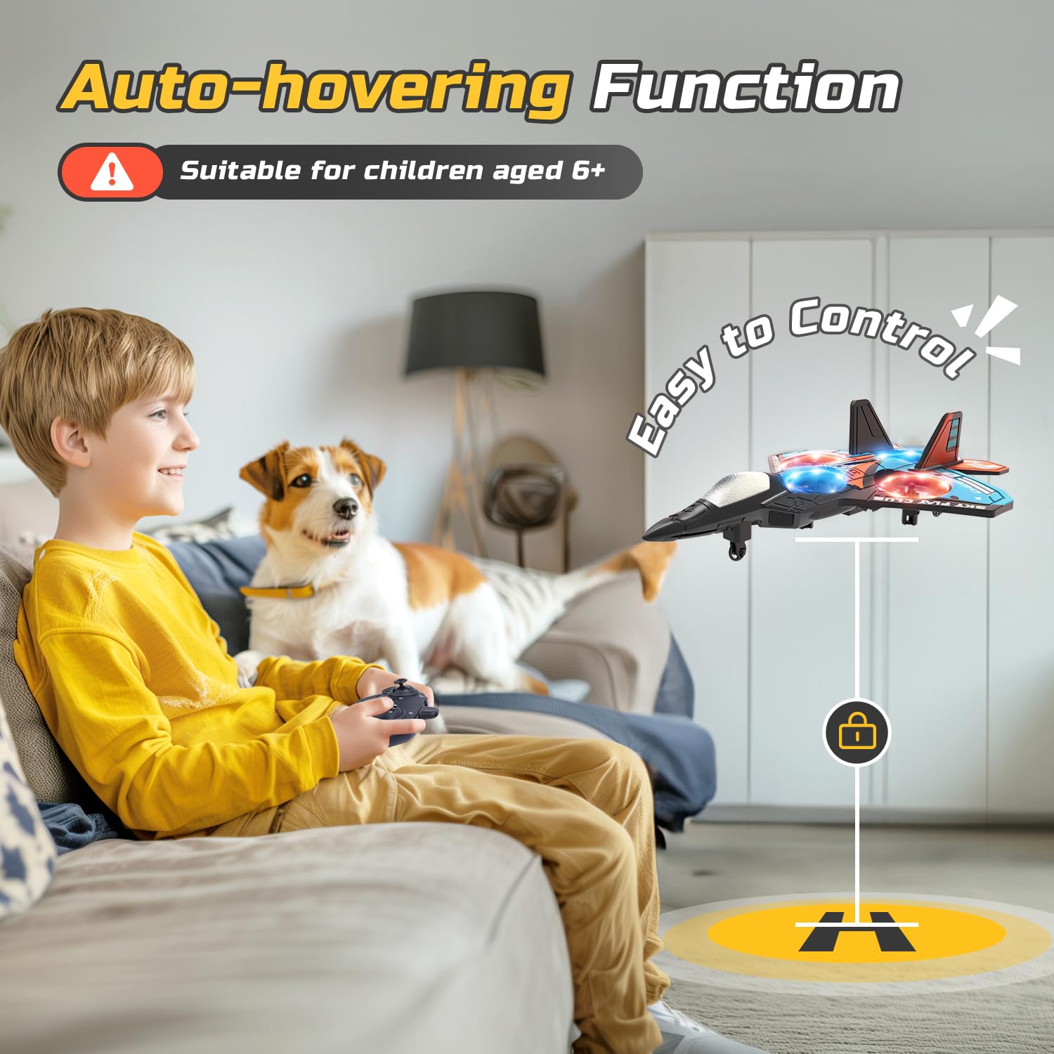 HOLYFUN RC plane in auto-hover mode for stable practice