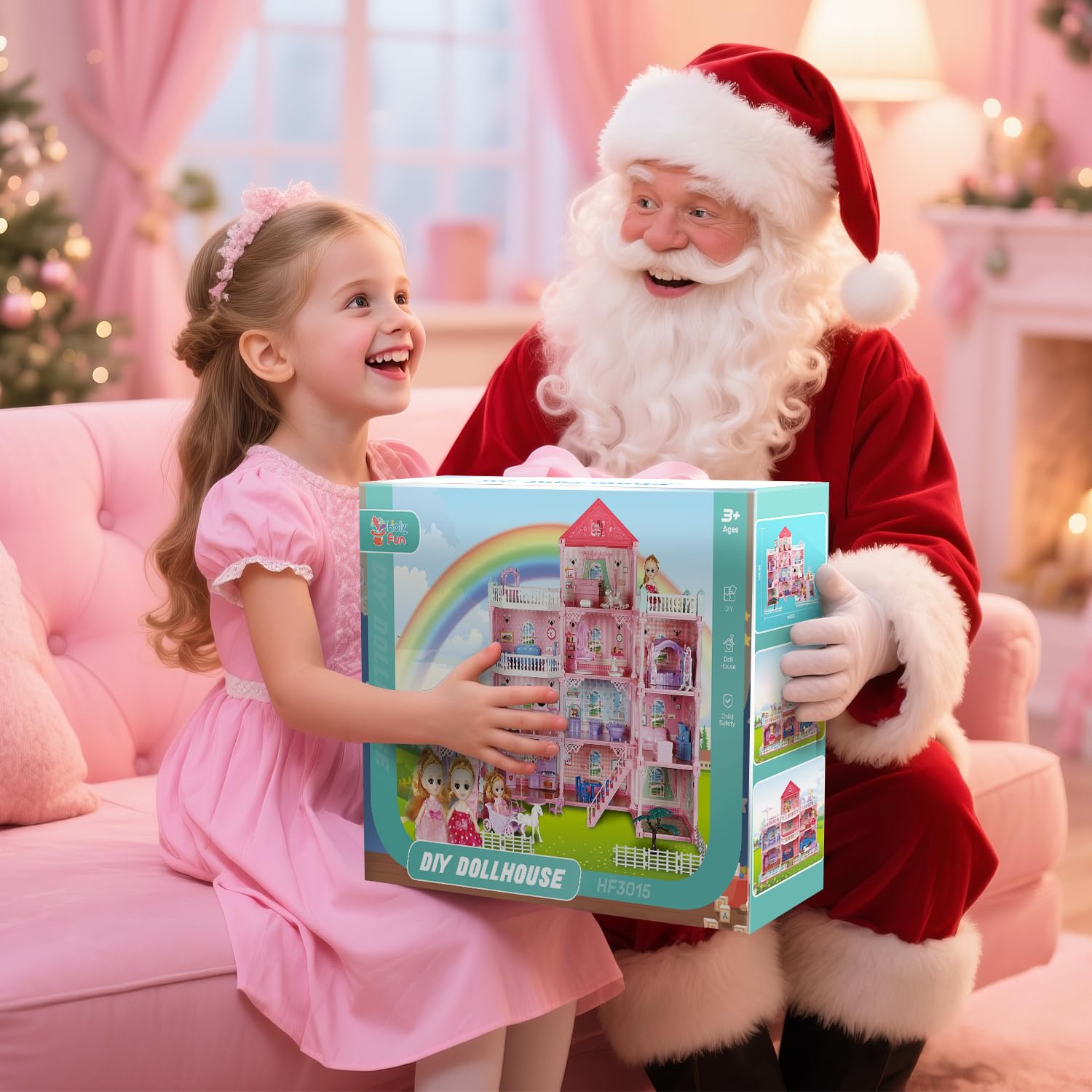 HOLYFUN Gift-ready dollhouse makes a charming birthday or holiday surprise