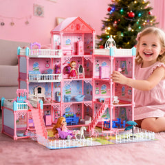 HOLYFUN Huge dollhouse interior reveals 11 rooms for diverse storytelling