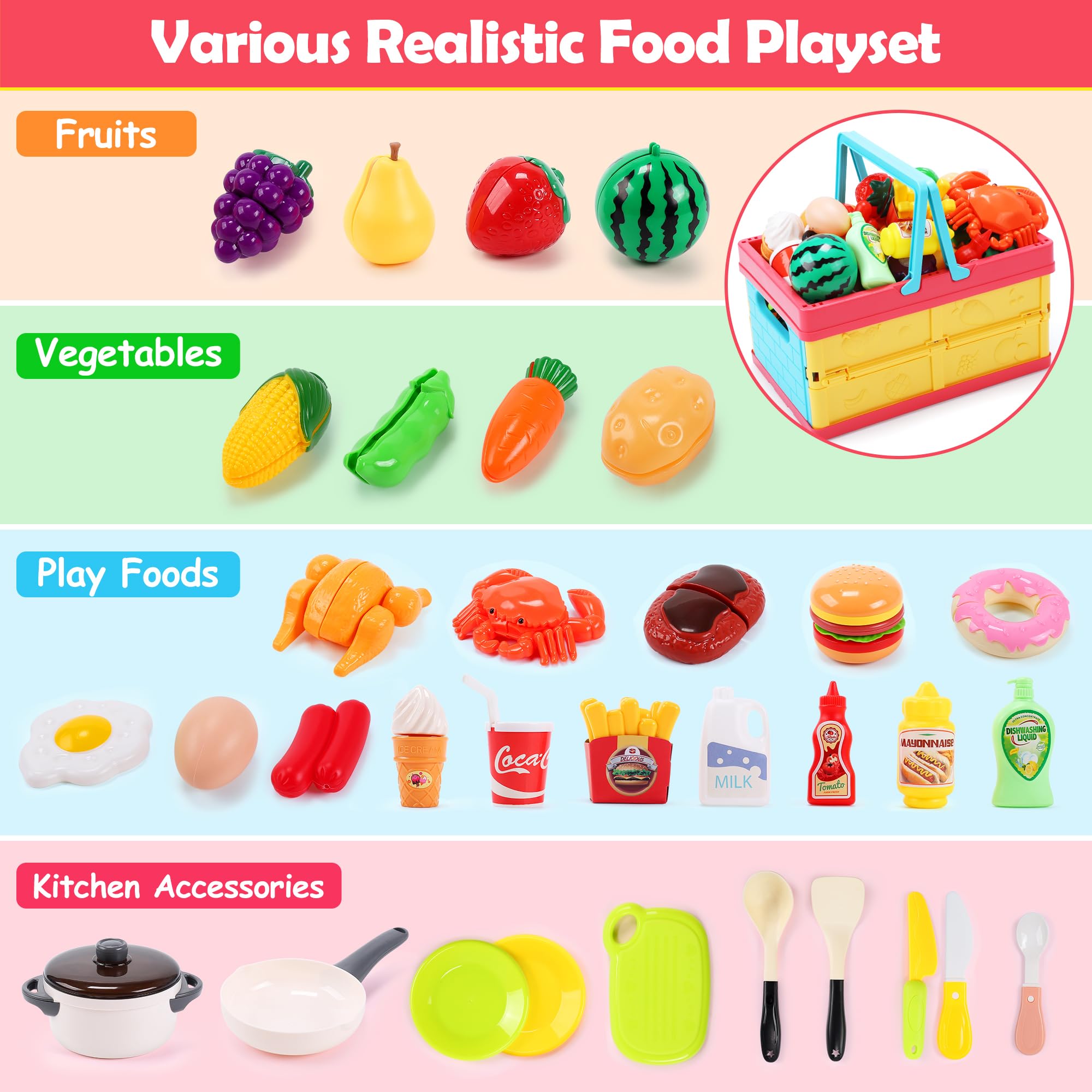 HOLYFUN kitchen basket for tidy storage and on-the-go play.