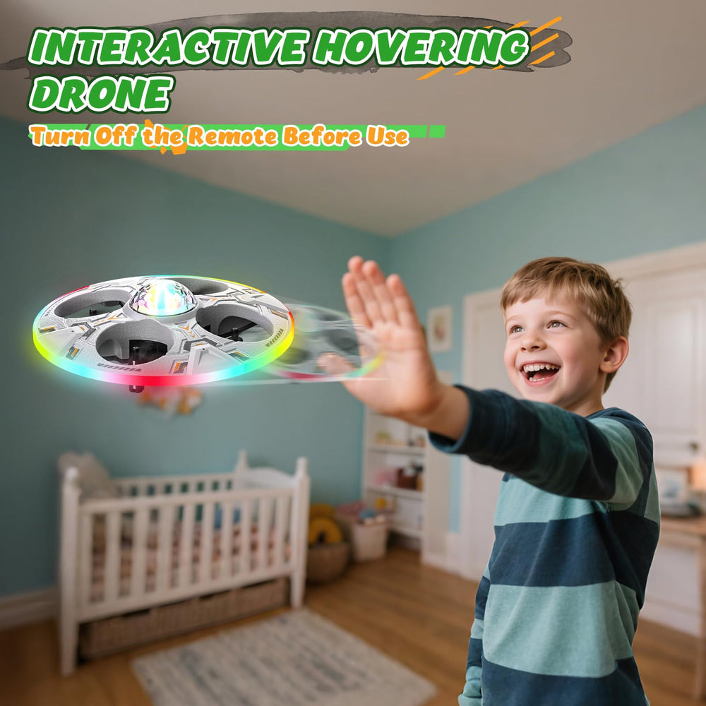 HOLYFUN mini UFO drone indoor play area ideal for calm spaces