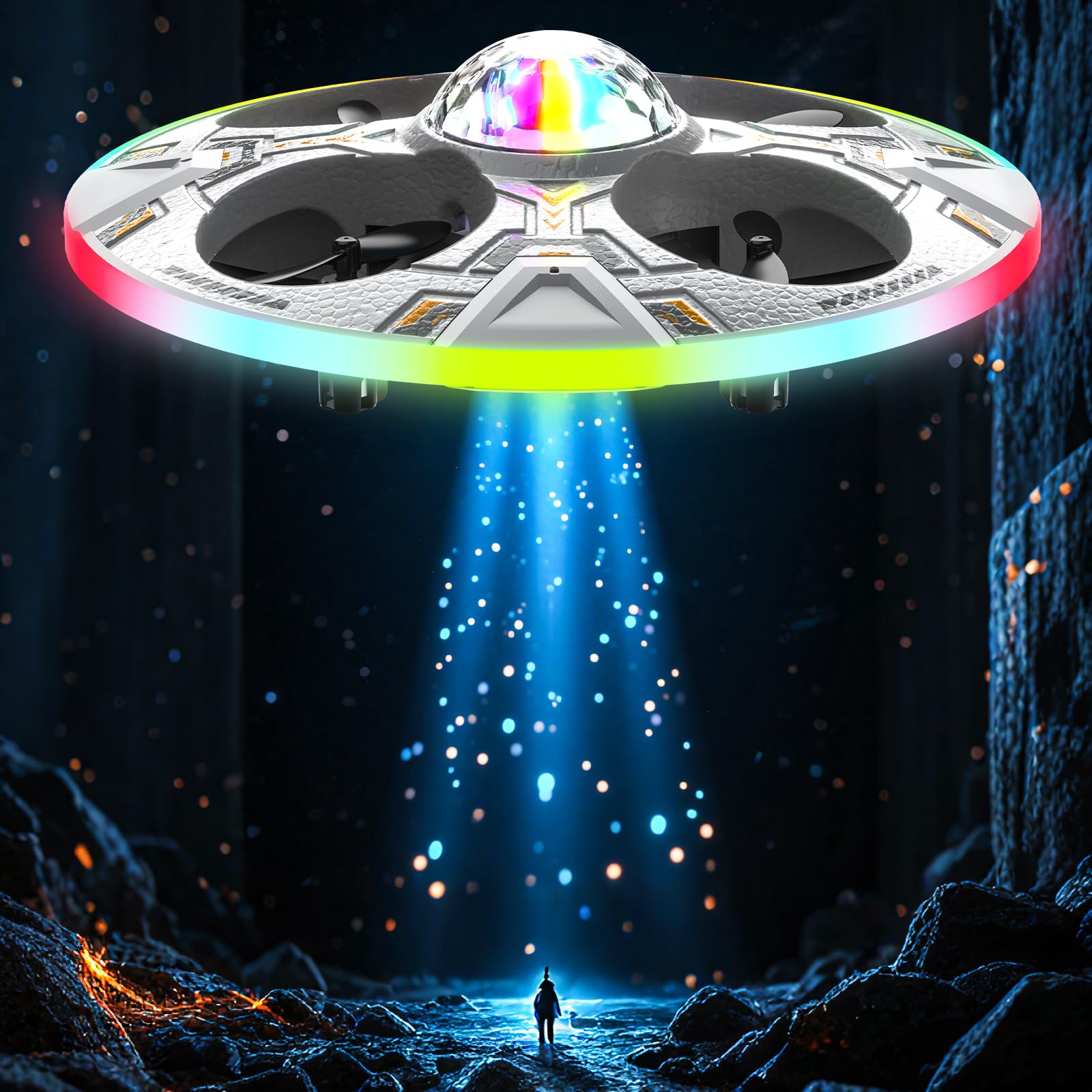 HOLYFUN mini UFO drone LED light show for captivating indoor play