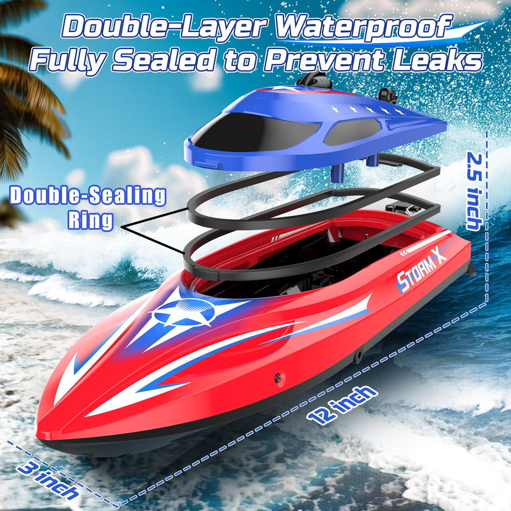 HOLYFUN RC boat auto-flip recovery helping quick upright after capsize.