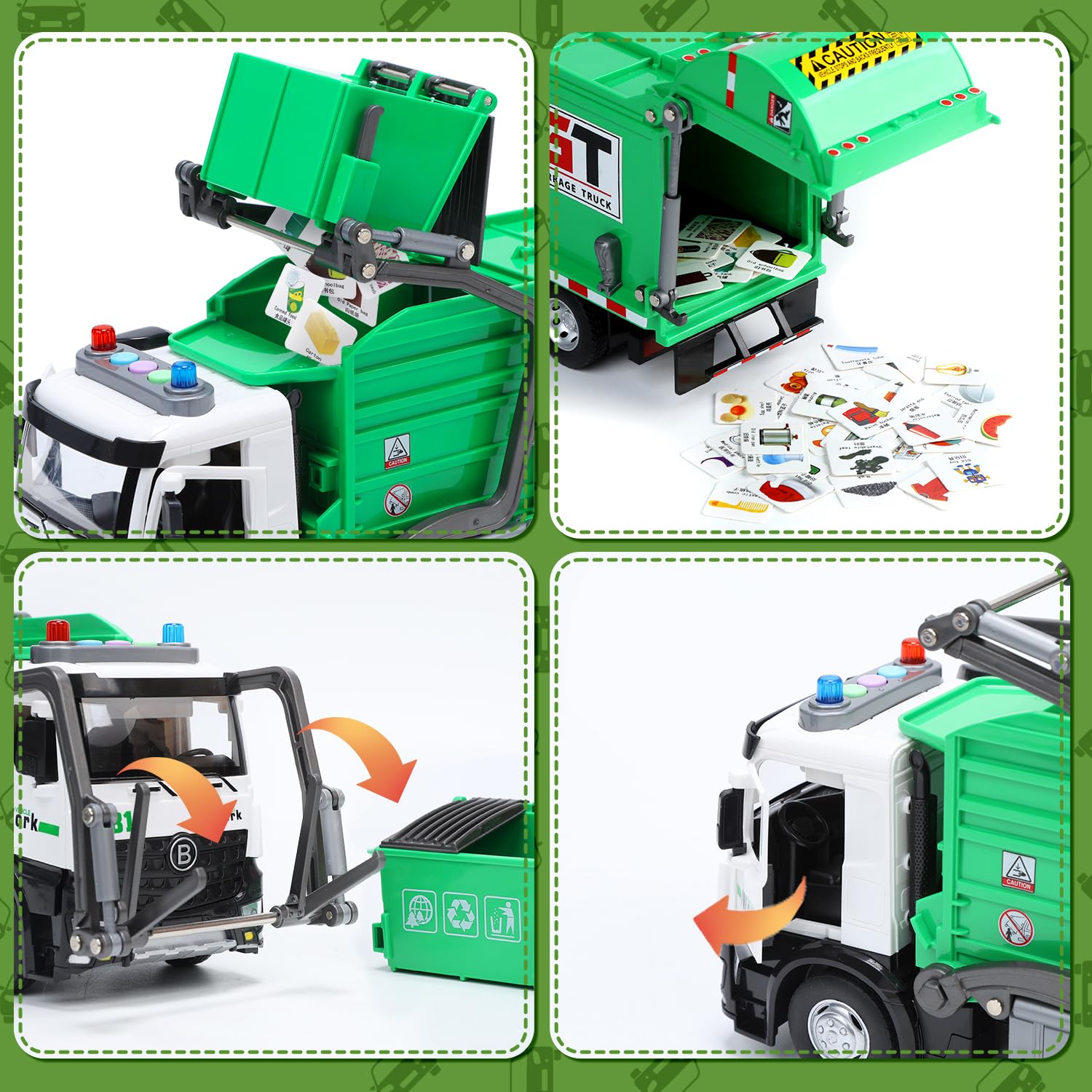HOLYFUN rear container lifting action recreates realistic garbage collection scenes