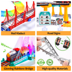 HOLYFUN rainbow bridge lights brighten play scenes for engaging adventures.