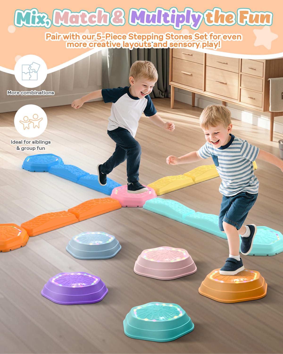 Holyton indoor-outdoor set supports creative balance training.