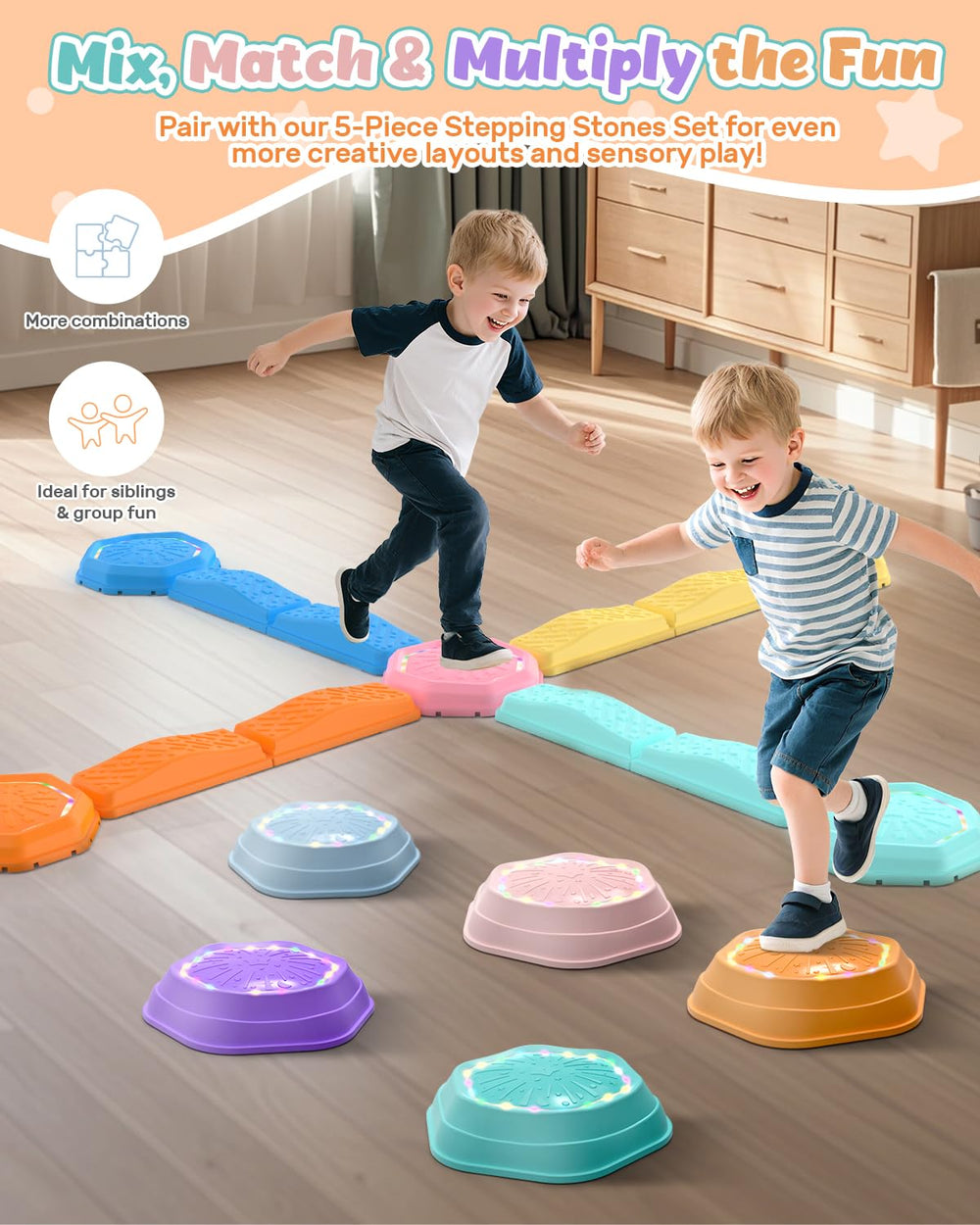 Holyton indoor-outdoor set supports creative balance training.
