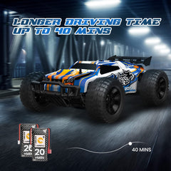 Holyton RC car 1500mAh battery extends driving time.