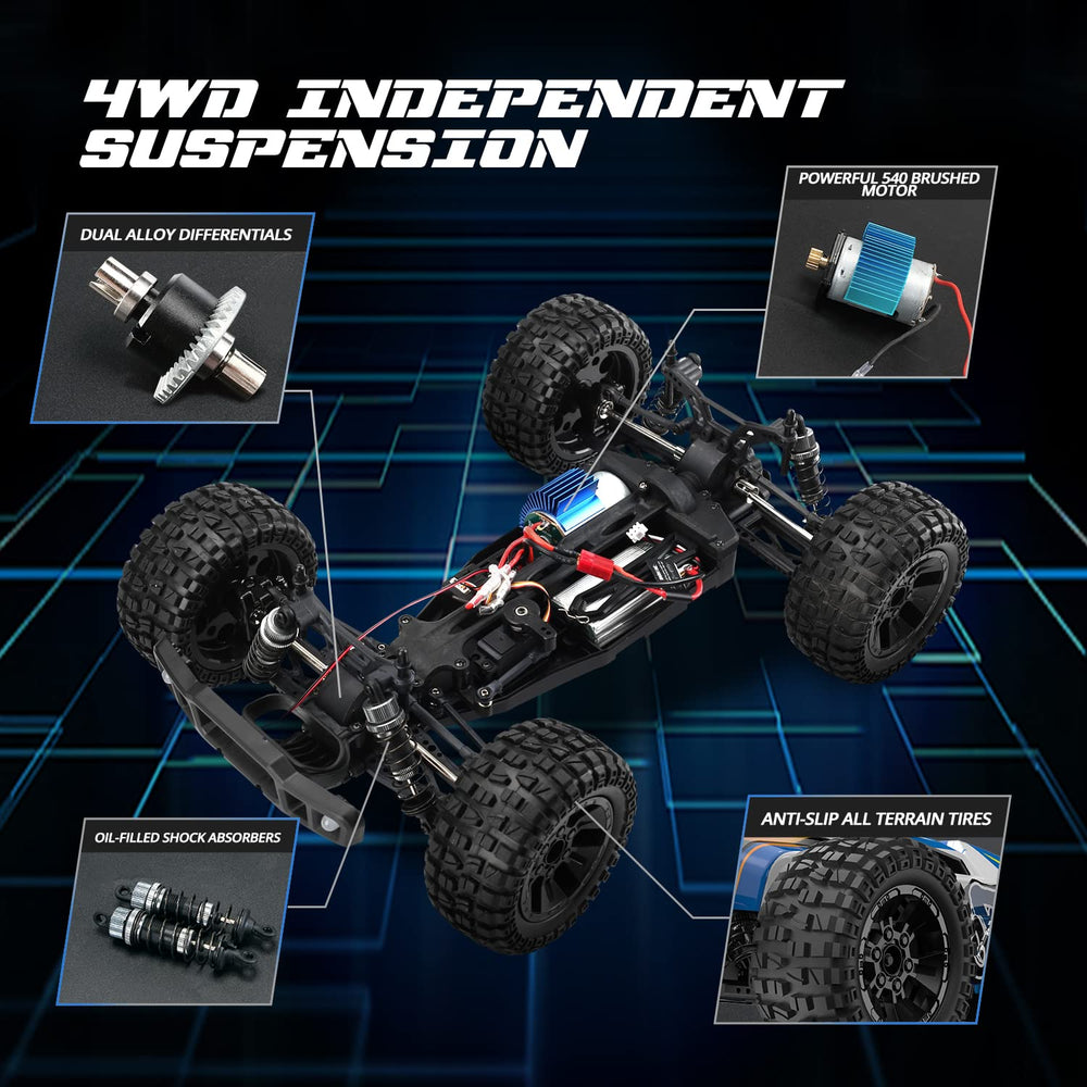 Holyton RC car 2.4GHz control delivers quick response and extended range.