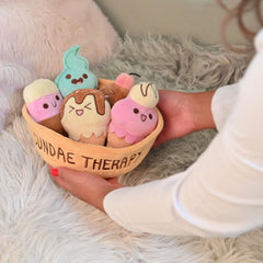 Homelodge squishy plush toy close-up reveals soft fabric and stitching.