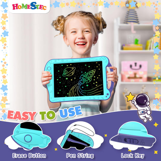 HOMESTEC Astrodraw colorful LCD tablet with kid-friendly visuals to spark imagination