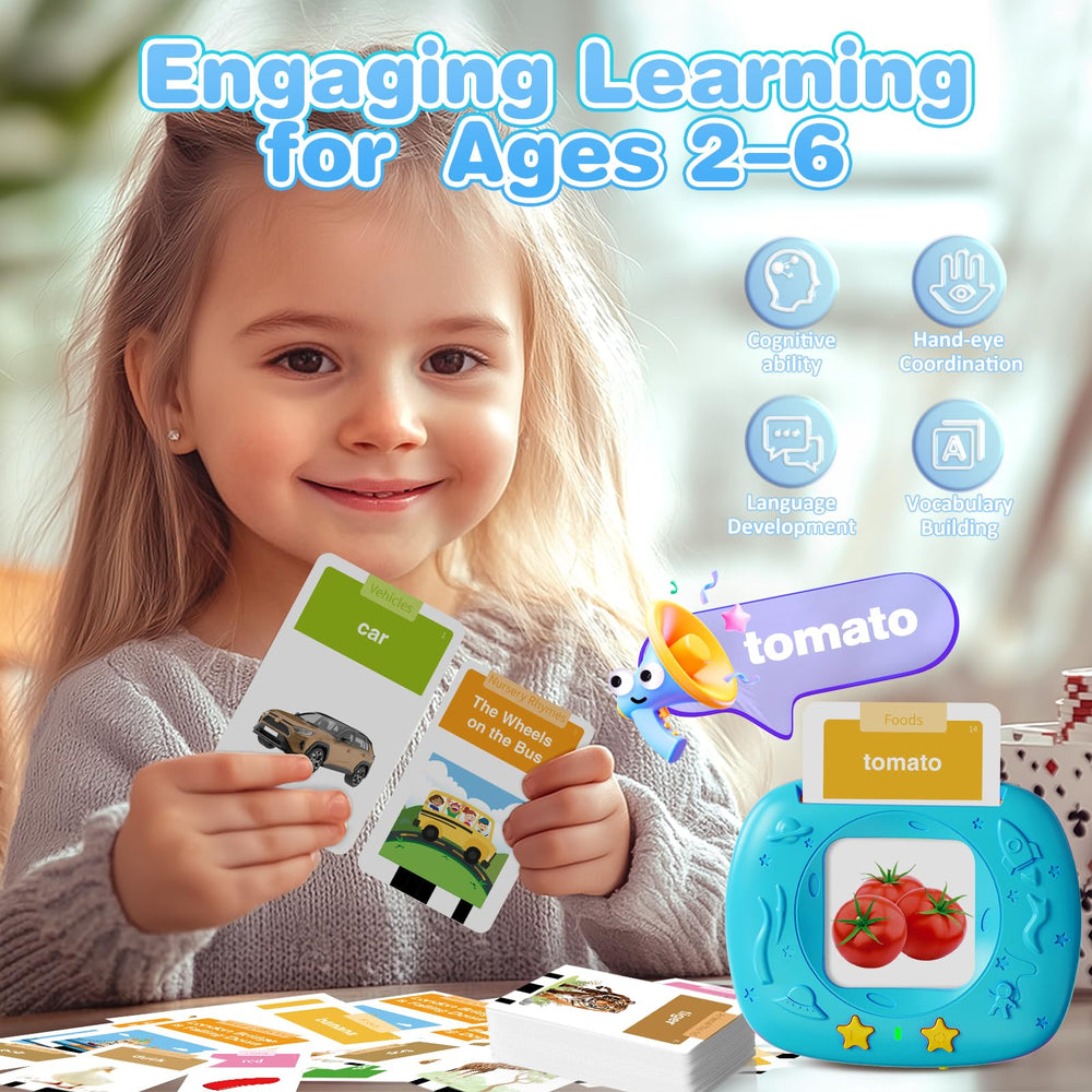 HOMESTEC interactive flash cards with colorful visuals enhance word recognition during learning sessions