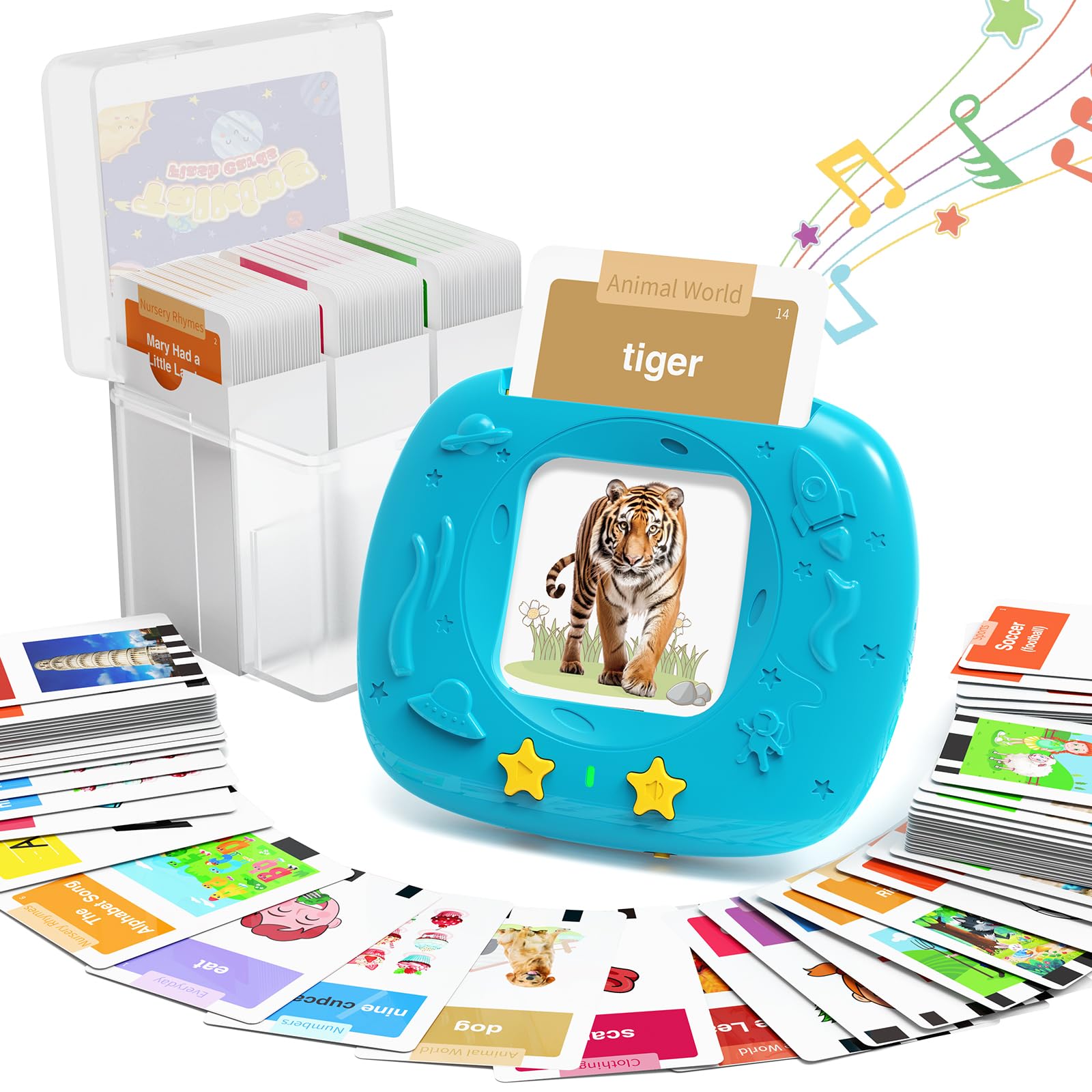 HOMESTEC flash cards with alphabet and colors to boost early language recognition.