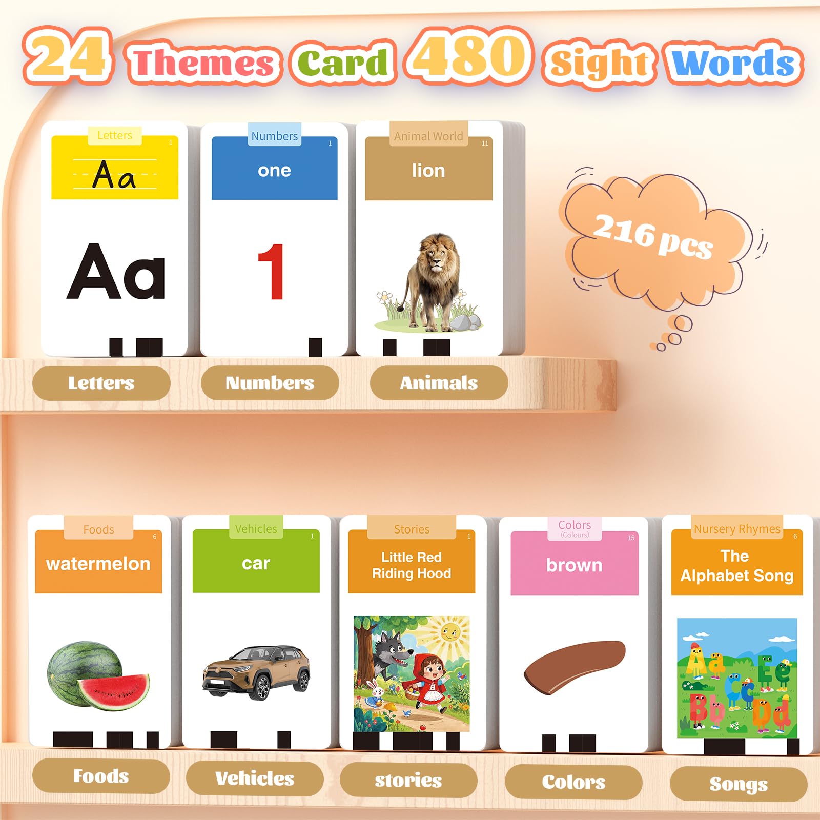 HOMESTEC double-sided cards maximize learning variety for kids.