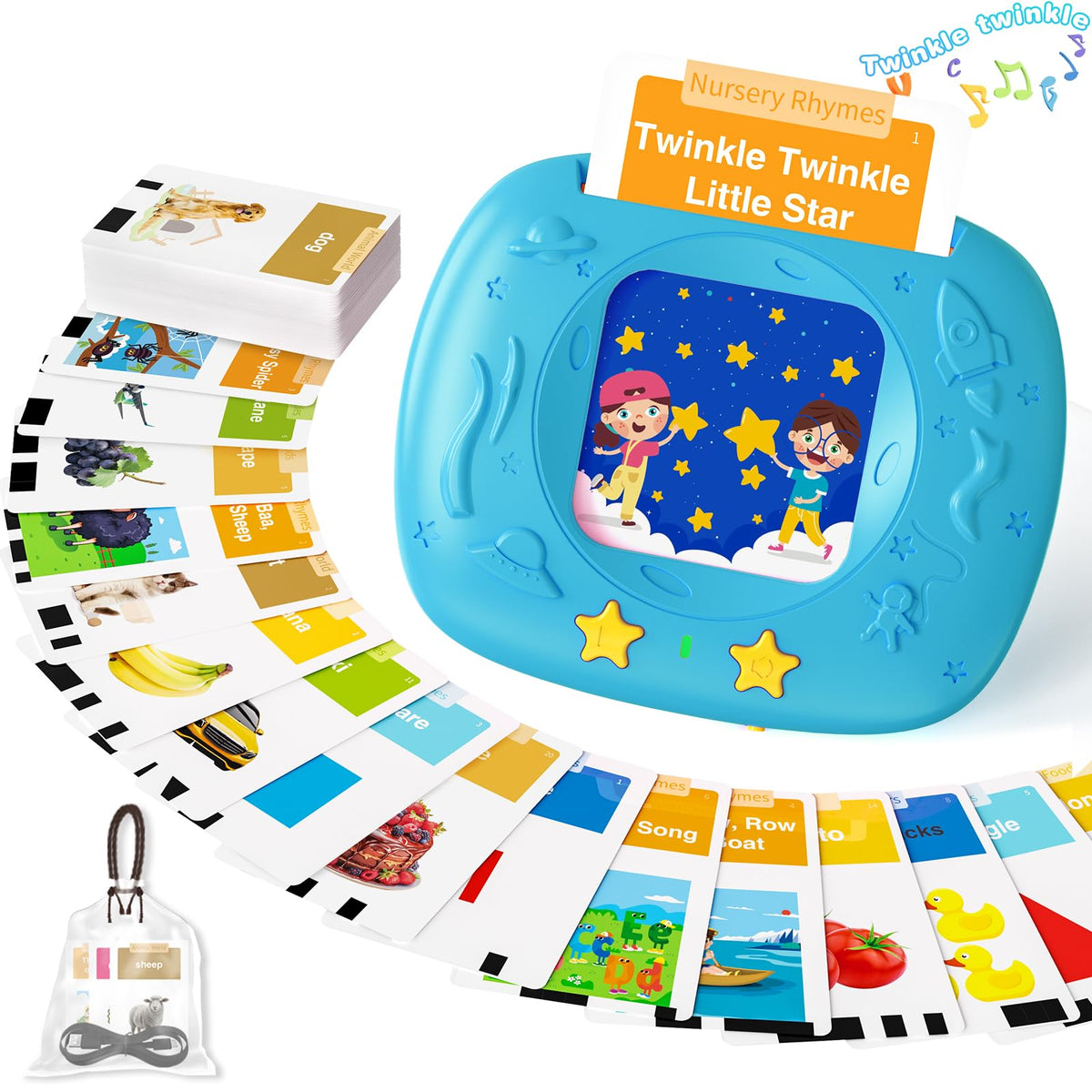 HOMESTEC Toddlers Flash Cards with 144 sight words, blue design, ideal for daily reading practice