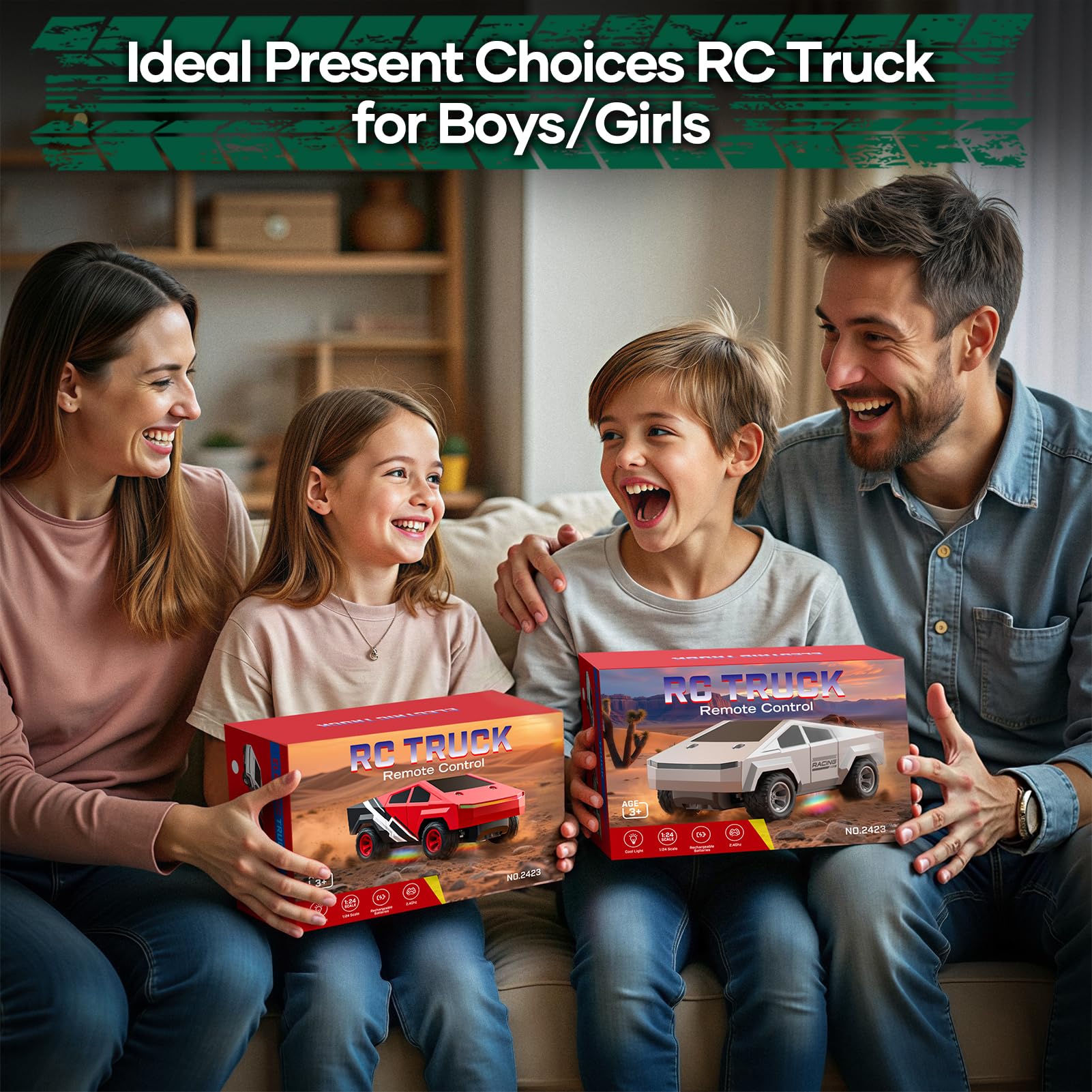 HOMETALL gift-ready RC truck packaging for gifting.