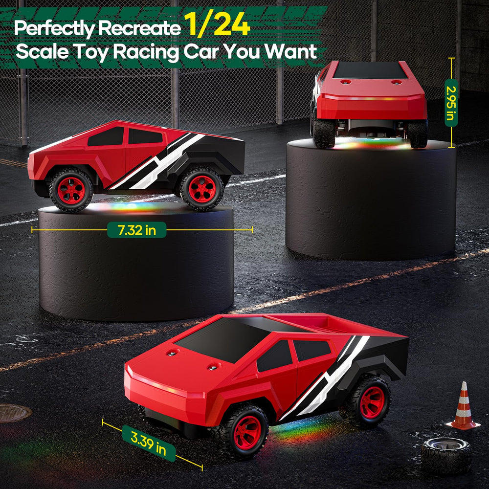 HOMETALL RC truck on all-terrain surface highlighting rugged design.