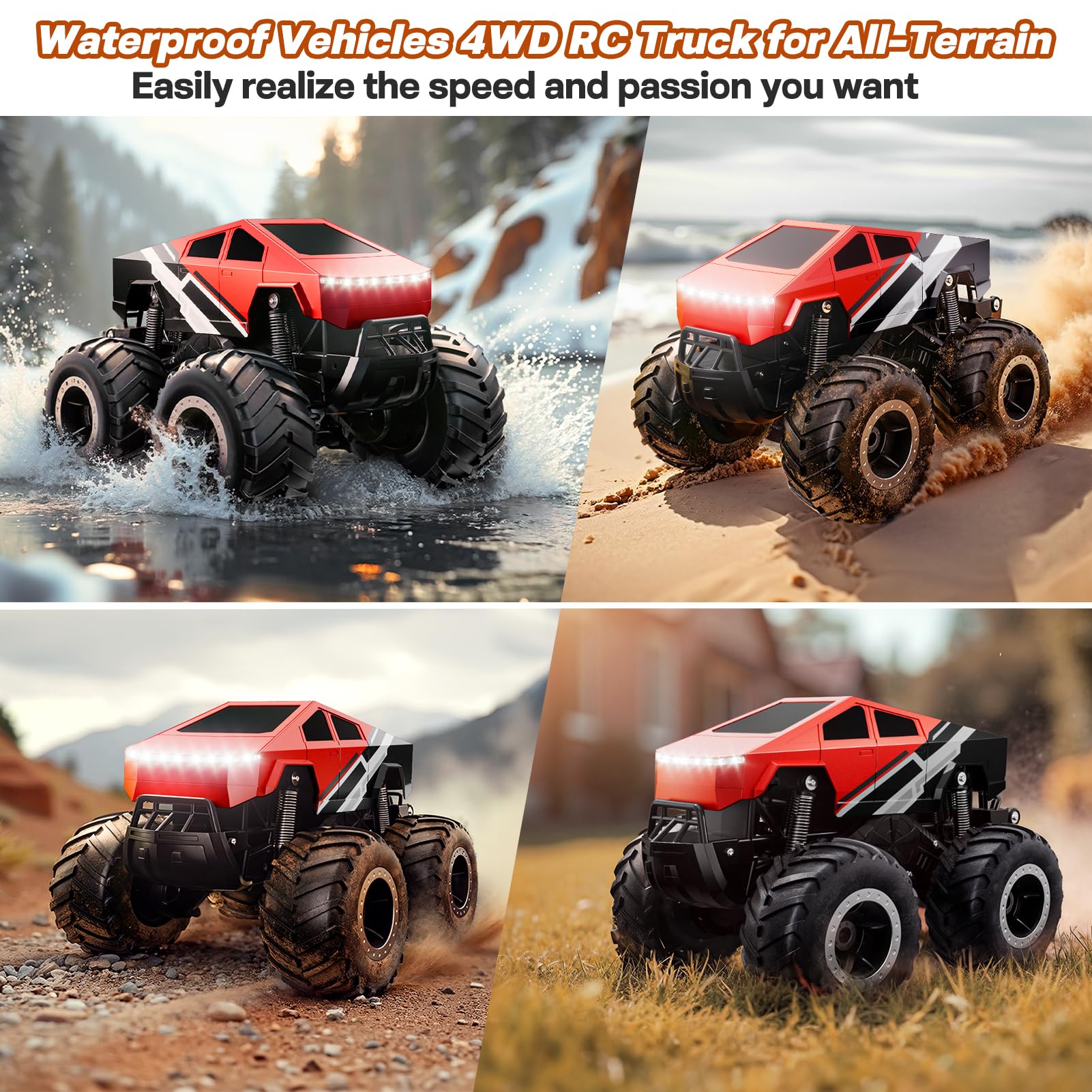 HOMETALL soft rubber tires grip soil, grass, and sand.