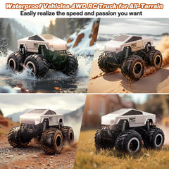 HOMETALL waterproof RC car body top view demonstrates weather-ready durability.