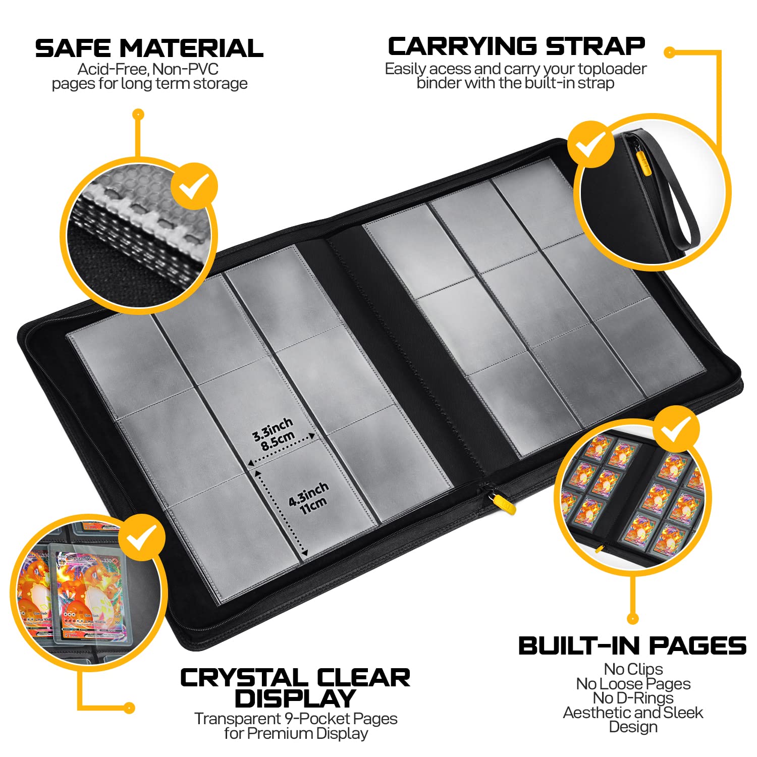 Close-up of durable material on HOMEXPRO X PRO Toploader Binder.