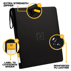 Nine-pocket page layout inside the X PRO binder for sorting cards