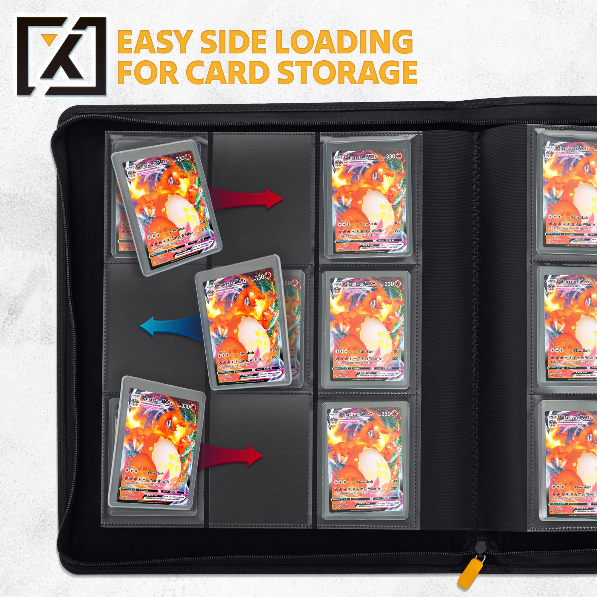 HOMEXPRO X PRO Toploader Binder organized pages enable quick card access.