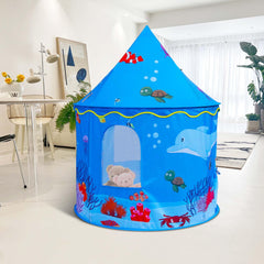Homfu Mermaid Castle Play Tent folded for easy storage