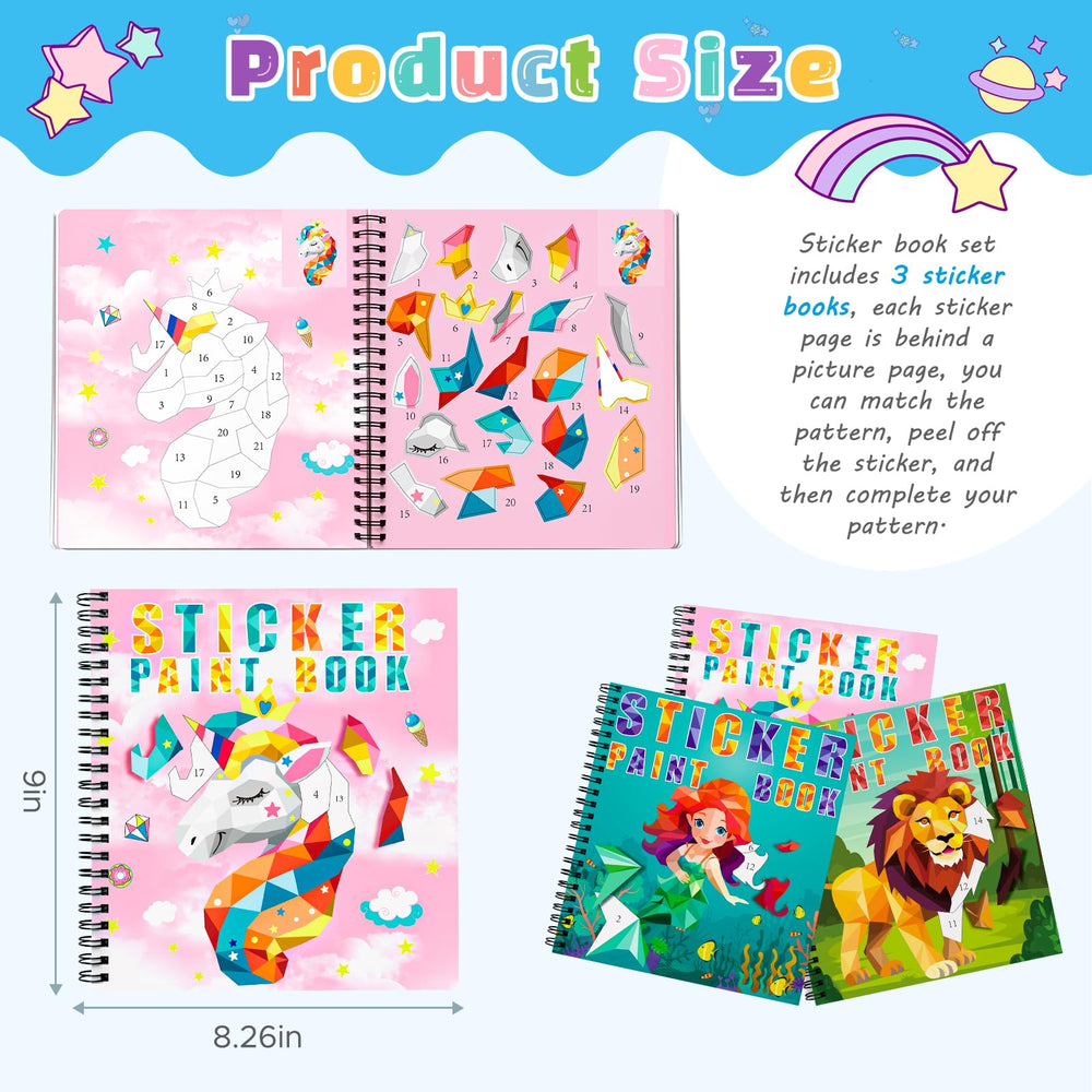 Homicozy animal sticker paint book page teaches animal names.
