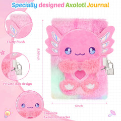 Homicozy axolotl journal with 160 pages and smooth, durable binding.