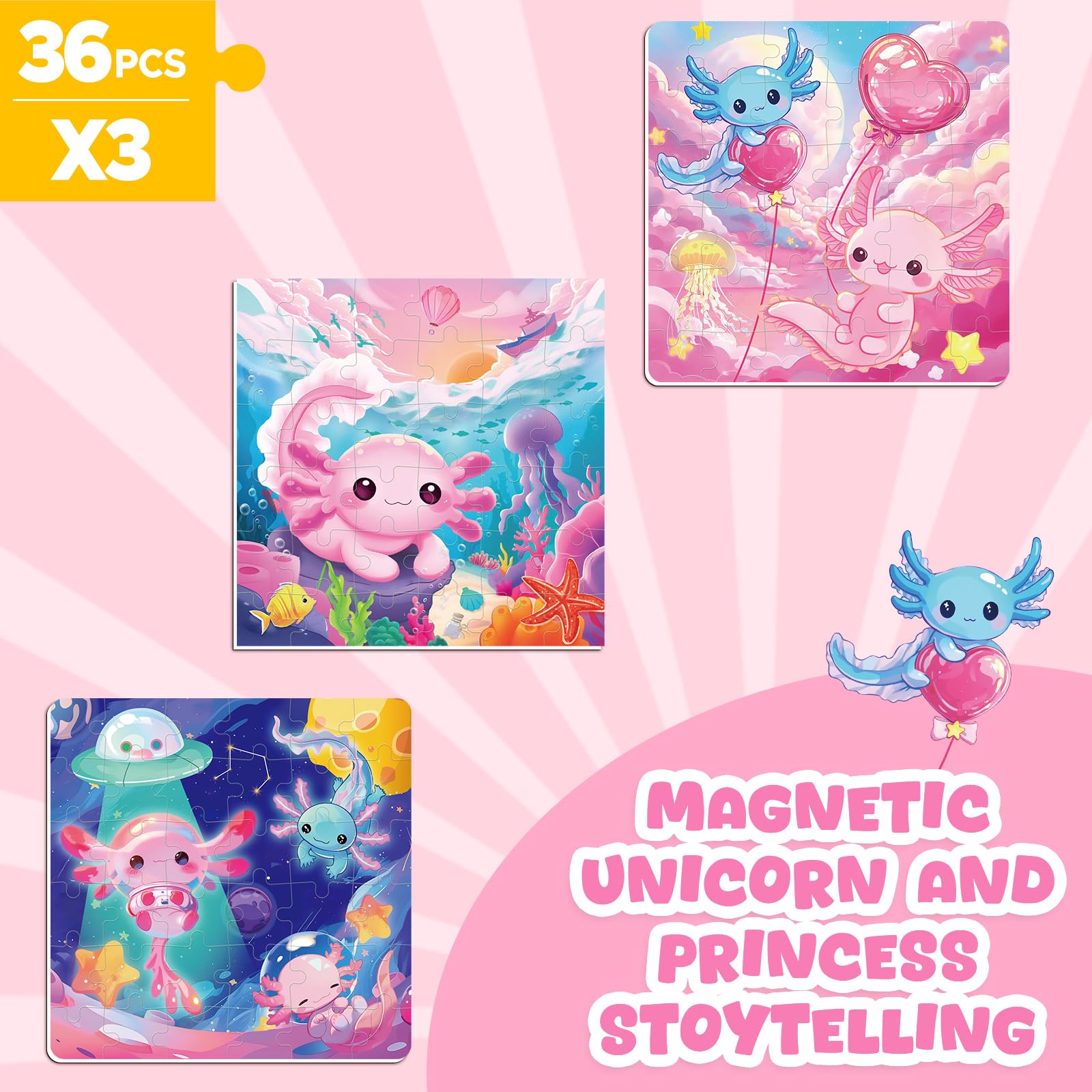 Homicozy axolotl puzzle fold-out travel case eases packing.
