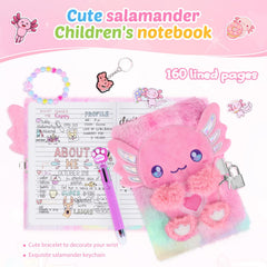 Homicozy axolotl travel diary in lightweight A5 size for on‑the‑go planning.