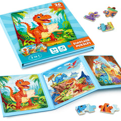 Homicozy dinosaur magnetic puzzles cover with three designs sparks imaginative play