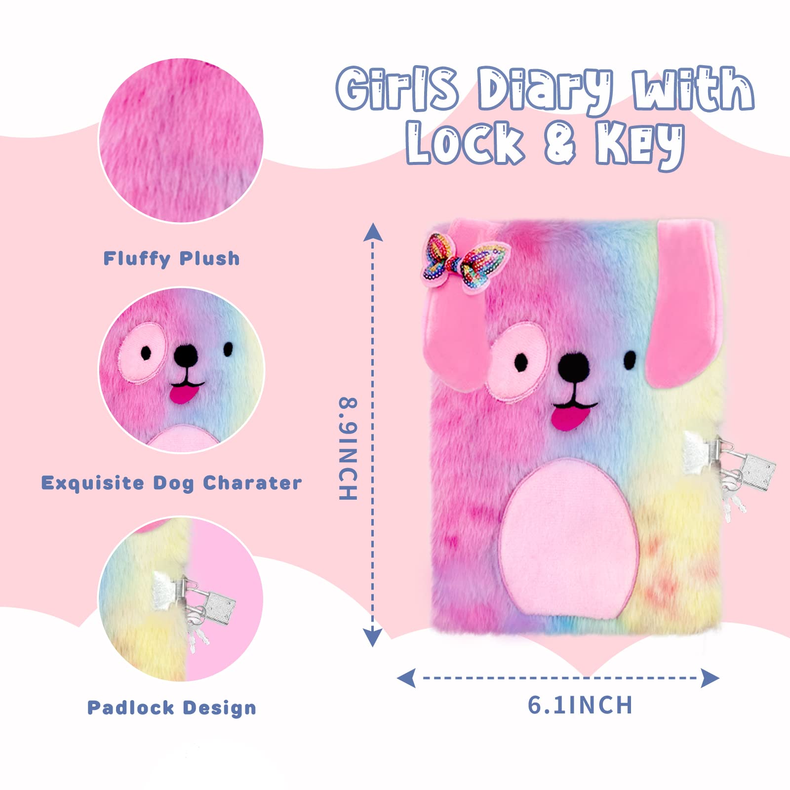 Homicozy Dog Diary features 160 lined pages for smooth writing and drawing.