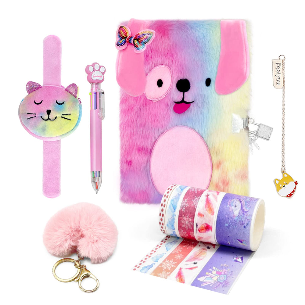 Homicozy Dog Diary with soft fuzzy cover invites cozy journaling for kids.