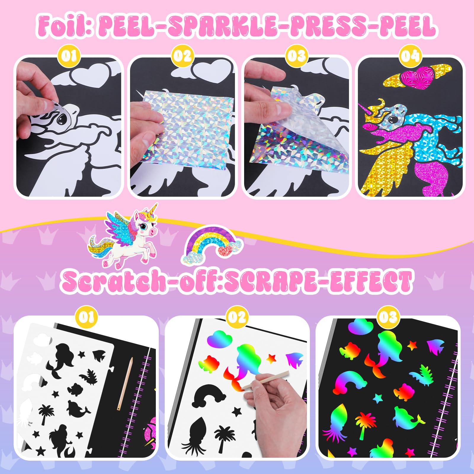 Homicozy Foil Sheets Pack: colorful foils for quick, mess-free decorating.
