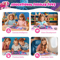 Homicozy fold-out mermaid puzzles designed for easy storage and sharing.