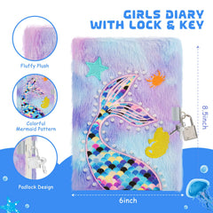 homicozy Mermaid Diary 160-lined pages for journaling and drawing